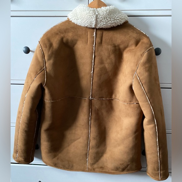 Wilfred Free Aritzia Deanna Jacket Size XS Faux Suede Sherpa Lined Coat Brown - Picture 6 of 11